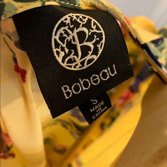 🌻Bobeau NWOT Yellow Ruched Sleeve Floral Dress🌻 - Picture 7 of 8